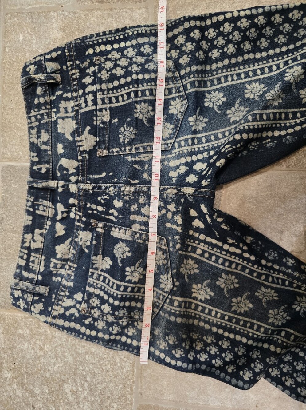 NWOT Free People Low Rise Flare Bell Bottom Jeans Cotton Mantra Hippie Blue 25 - Picture 9 of 13